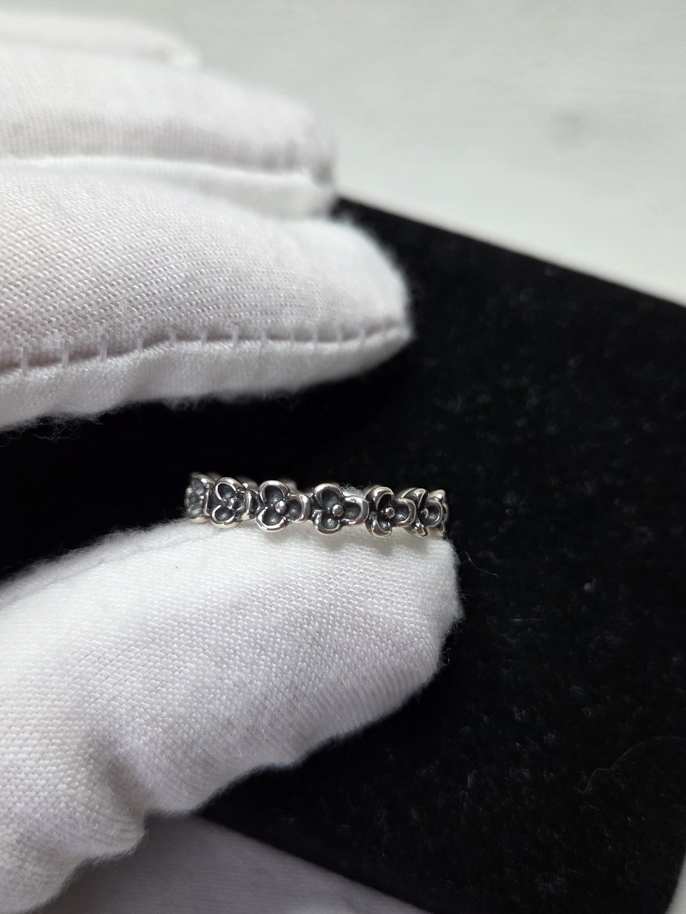 Pandora Sterling Silver Floral Band Ring - Silver